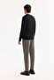 Men's Black Crew Neck Wool Knitwear Sweater B 005013 - 4