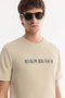 Men's Beige Crew Neck Printed Bi-Stretch Interlock Regular Fit T-Shirt A61Y1061 - 2