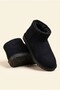 Furry Warm Water-Repellent Women's Winter Daily Use Short Mini Thin Sole Boots Black - 4
