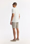 Men's Ecru Crew Neck Viscose Blend Jacquard Regular Fit T-Shirt A51Y1041 - 4