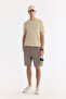 Men's Beige Crew Neck Cotton Pack Elastane Jacquard Regular Fit T-Shirt A61Y1032 - 7