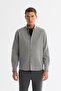 Men's Gray Buttoned Collar 100% Cotton Regular Fit Shirt B002033