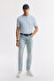 Men's Light Blue Polo Neck Basic Rayon Knitwear Regular Fit T-Shirt A51Y5035 - 6