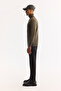 Men's Khaki Turtleneck Soft Touch Textured Knitwear Regular Fit Sweater A52Y5040 - 5