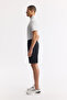 Men's Black Elastic Waist Technical Fabric Knitted Regular Fit Shorts A51Y3629 - 2