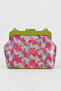 Chin Women's Patterned Scholarship Hand and Shoulder Bag - Pistachio Green-Fuchsia