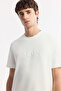 Men's White Crew Neck Printed Bi-Stretch Interlock Regular Fit T-Shirt A51Y1132 - 2