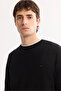 Men's Black Crew Neck Wool Knitwear Sweater B 005013 - 2