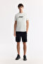 Men's Black Elastic Waist Lace-Up Bi-Stretch Interlock Regular Fit Shorts A51Y3631 - 5