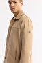 Men's Beige Classic Collar Lined Regular Fit Shirt Jacket A51Y6002 - 4