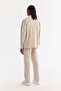 Men's Beige Apaj Collar Modal Blend Soft Touch Oversize Fit Shirt A61Y2092 - 4