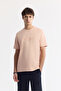 Men's Pink Crew Neck Printed Bi-Stretch Interlock Regular Fit T-Shirt A51Y1132