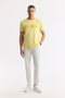 Men's Yellow Crew Neck Printed Bi-Stretch Interlock Regular Fit T-Shirt A51Y1021 - 6
