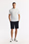 Men's Black Elastic Waist Technical Fabric Knitted Regular Fit Shorts A51Y3629