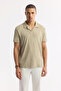Men's Mink Apaj Collar Jacquard Elastane Regular Fit T-Shirt A51Y1069 - 6