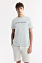Men's Mint Green Crew Neck Reflective Bi-Stretch Interlock Regular Fit T-Shirt A51Y1037 - 5