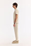 Men's Beige Crew Neck Printed Bi-Stretch Interlock Regular Fit T-Shirt A61Y1068 - 4