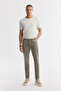 Men's Beige Classic Waist Cotton Stone Washed Berlin Slim Fit Jean Trousers A51Y3516