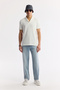 Men's Ecru Shawl Collar Viscose Blend Jacquard Regular Fit T-Shirt A51Y1071 - 7