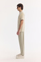 Men's Beige Crew Neck Printed Bi-Stretch Interlock Regular Fit T-Shirt A61Y1061 - 4