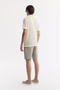 Men's Ecru Apaj Collar Jacquard Linen Blend Short Sleeve Regular Fit Shirt A51Y2207 - 4
