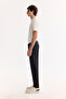 Men's Black Slim Fit Chino Trousers with Elastic Sides, Viscose Blend A52Y3053 - 6