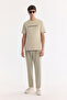 Men's Beige Crew Neck Printed Bi-Stretch Interlock Regular Fit T-Shirt A61Y1061 - 6