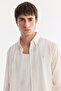 Men's White Bottom-Cut Collar Soft Touch Breathable Comfort Fit Shirt A61Y2020 - 2