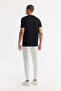 Men's Black Crew Neck Printed Bi-Stretch Interlock Regular Fit T-Shirt A51Y1131 - 4