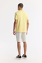 Men's Yellow Crew Neck Printed Bi-Stretch Interlock Regular Fit T-Shirt A51Y1072 - 4