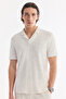 Men's Ecru Apaj Collar Easy-Iron Regular Fit T-Shirt A61Y1083 - 5