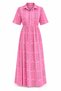 Shirt Collar Patterned Maxi Dress