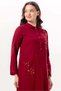 Long Sleeve Cute Buttoned Classic Collar Double Pockets Şile Fabric Embroidered Tunic Claret Red Brd - 3