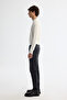 Men's Black Classic Waist Vintage Washed Overdy Berlin Slim Fit Jean Trousers A42Y3511 - 3