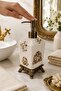 Lavina Ceramic Liquid Soap Dispenser, Cream, Saray, with Bronze Feet 470 ml - 5