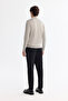 Men's Grey Half Turtleneck Jacquard Wool Blend Knitwear Regular Fit Sweater A42Y5021 - 4