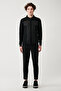 Men's Black Zippered Wool Striped Knitwear Sweater A32Y5094 - 6