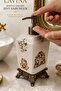 Lavina Ceramic Liquid Soap Dispenser, Cream, Saray, with Bronze Feet 470 ml - 4
