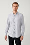 Men's Black-Grey Bottom Britli Collar Patterned Travel Slim Fit Shirt A41Y2010