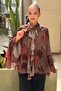 Firfr Detailed Lined Patterned Chiffon Tunic