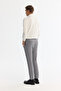 Men's Gray Side Pocket Textured Bi-Stretch Slim Fit Trousers A42Y3211 - 3