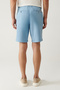 Men's Blue Elastic Waist Cotton Aspendos Relaxed Fit Shorts A41Y3733 - 5