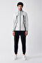 Men's Gray Interlock Fabric Hooded Zippered Sweatshirt A31Y1202 - 5