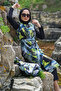 Women's Green Geometric Patterned Fully Covered Long Hijab Swimsuit Set of 2 - 2