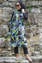 Women's Green Geometric Patterned Fully Covered Long Hijab Swimsuit Set of 2 - 3
