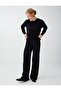 Black Straight Cut Knitted Trousers - 5