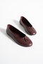 Bella Women's Genuine Leather Round Toe Knot Detail Ballerina Shoes - 4