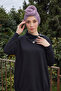 Drawstring Combed Cotton Bonnet, B-1, Lilac - 3