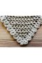 Hand Knitted Gray Color Sequined Flexible Summer Bandana with Flat Front - 3