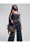 Embossed Printed Brown Small Women's Hand and Shoulder Bag - 4